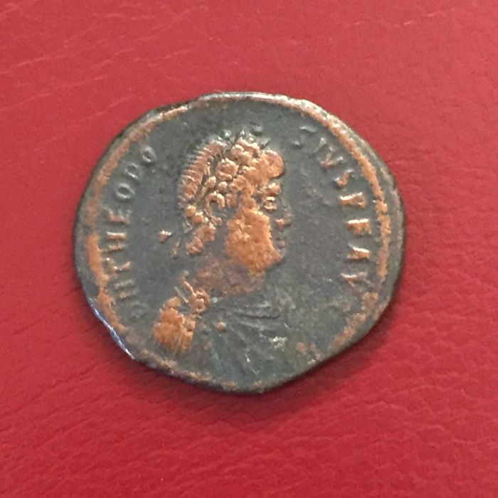 moeda romana Imperador Teodósio 379-395, Ø23mm
