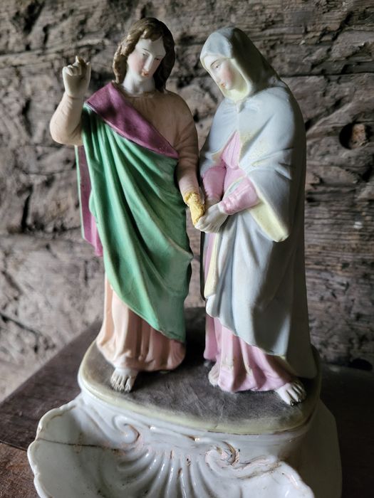 Stara kropielnica Maryja I Święty Jan porcelana Andenne