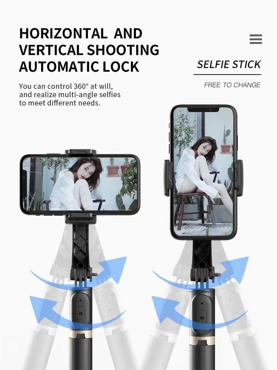 Gimbal do smartfona Bluetooth selfie statyw + oświetlenie.