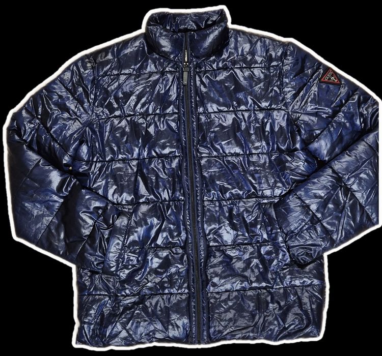 Куртка пуховик guess. Лакова синя
