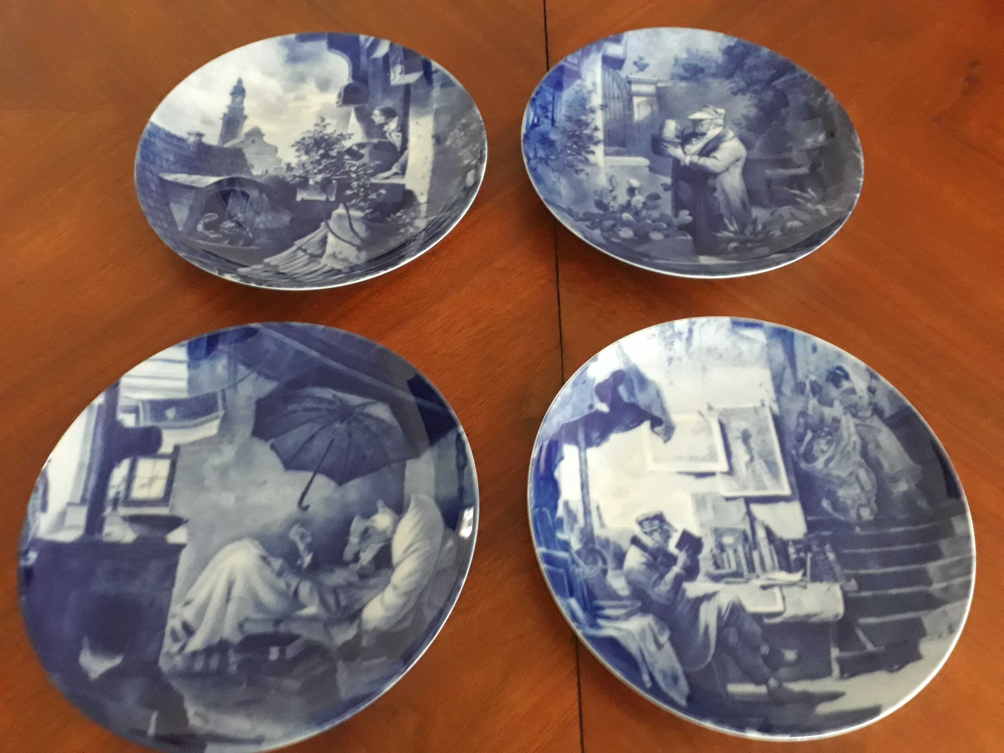 Ozdobne talerze niebieska porcelana Berlin Design