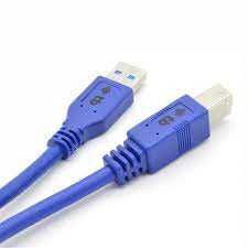 Uniwersalny kabel USB 1.8m niebieski z końcówkami AM-BM do drukarki
