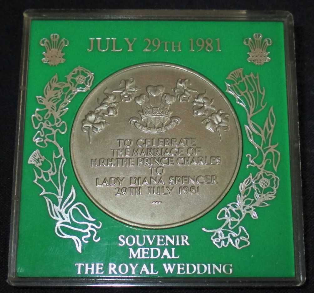 Medalha Comemorativa do Casamento Inglaterra Princesa Diana Carlos III