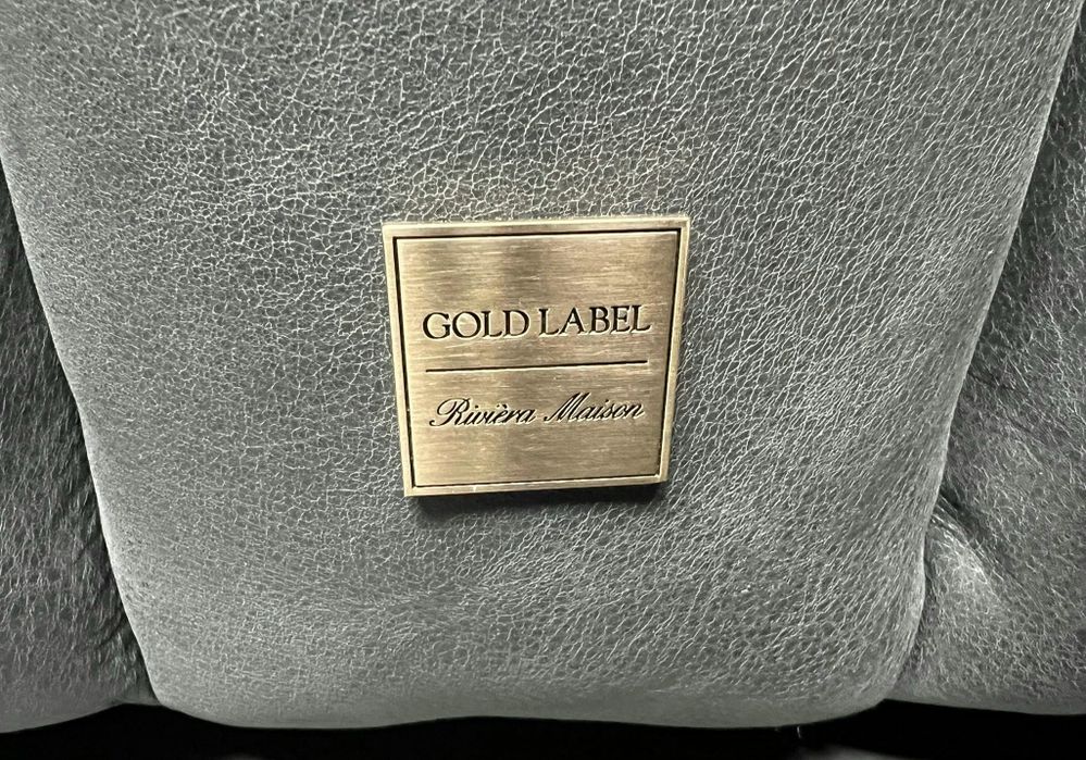 Riviera Maison Sofa 3,5 Seater Skóra Charcoal|TRANSPORT