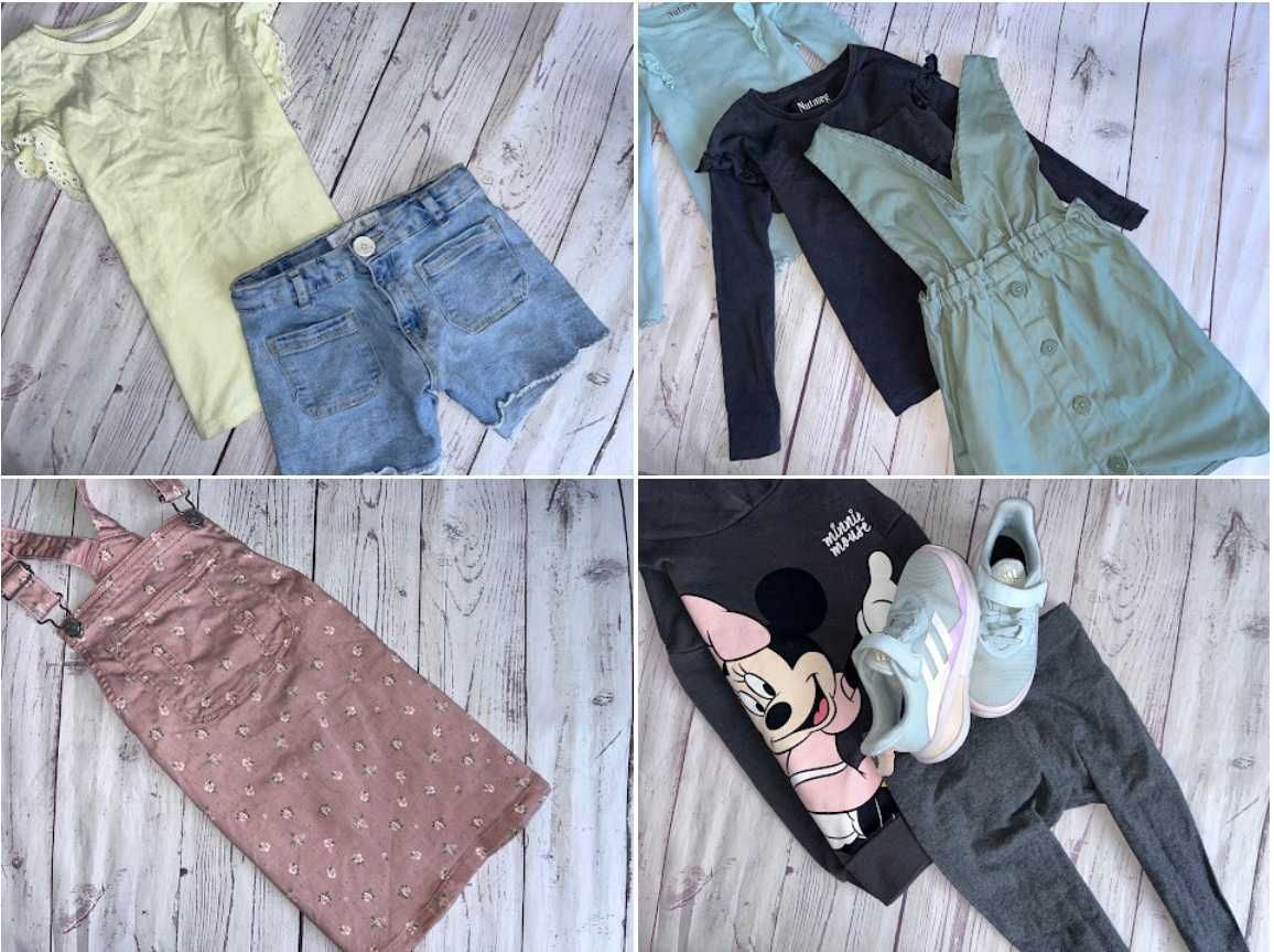 r.110-116 MEGA PAKA 62szt ZESTAW UBRANEK dla córci dziewczynki zara hm