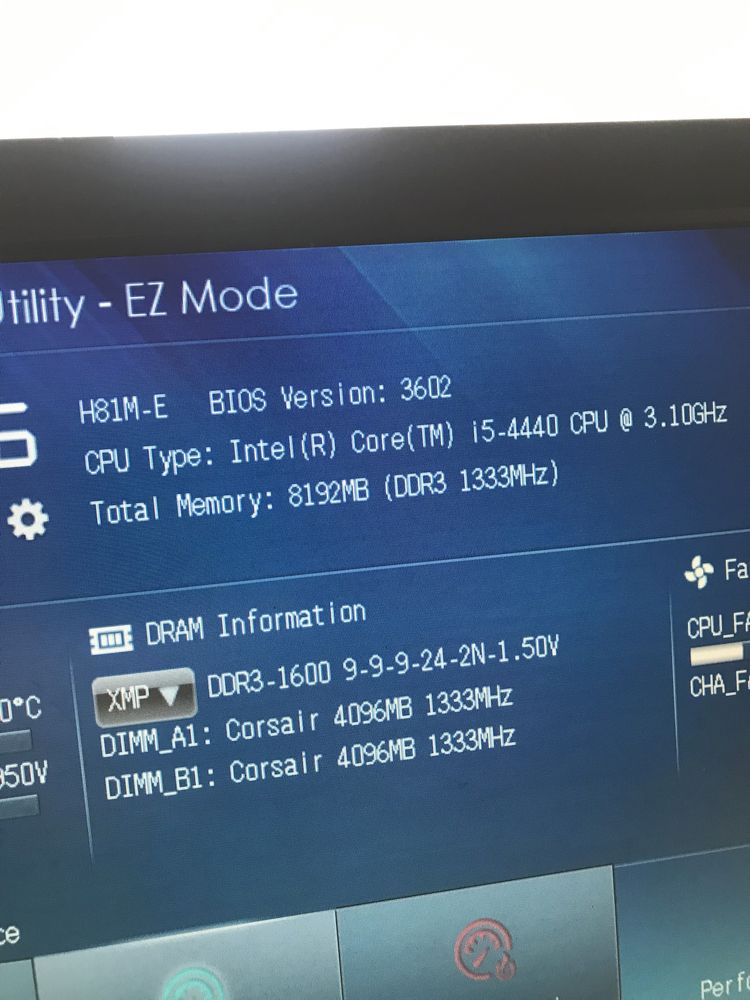 процесор i5-4440,8 GB Corsair Ram,материнська плата Asus H81M ,кулер