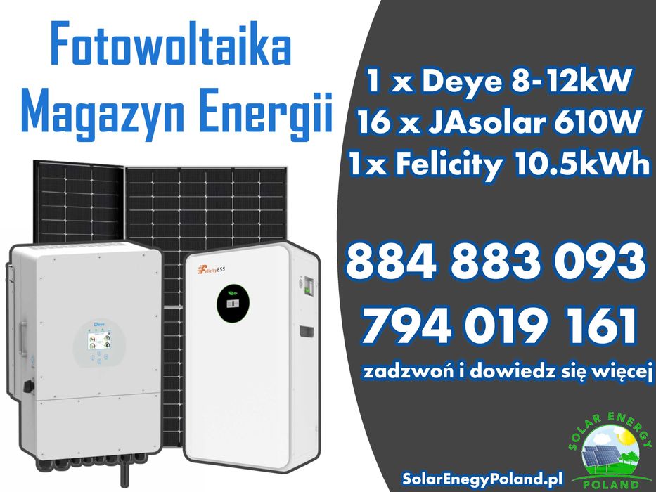 Instalacja fotowoltaiczna 10kW + magazyn Energii 10.66kWh ,,Mój Prąd"