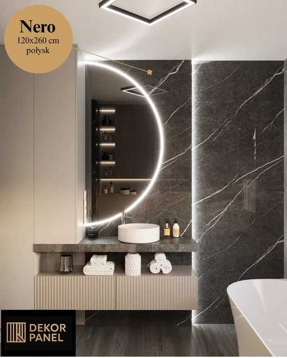 Panele ścienne PVC/Płyty węgłowe marmur , połysk 120x260,łazienka,biur