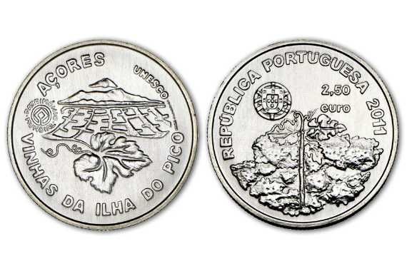 Moeda comemorativa 2.50€ Paisagem da Cultura Vinha Ilha do Pico 2011