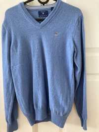 GANT wełniany sweter męski S niebieski