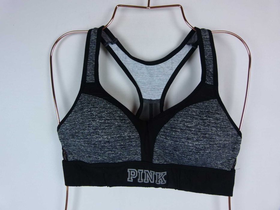Pink Victoria`s Secret sportowy usztywniany biustonosz XS / C70