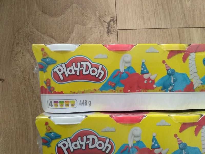 NOWY zestaw Play-doh 4 kolory 2 opakowania ciastolina masa plastyczna