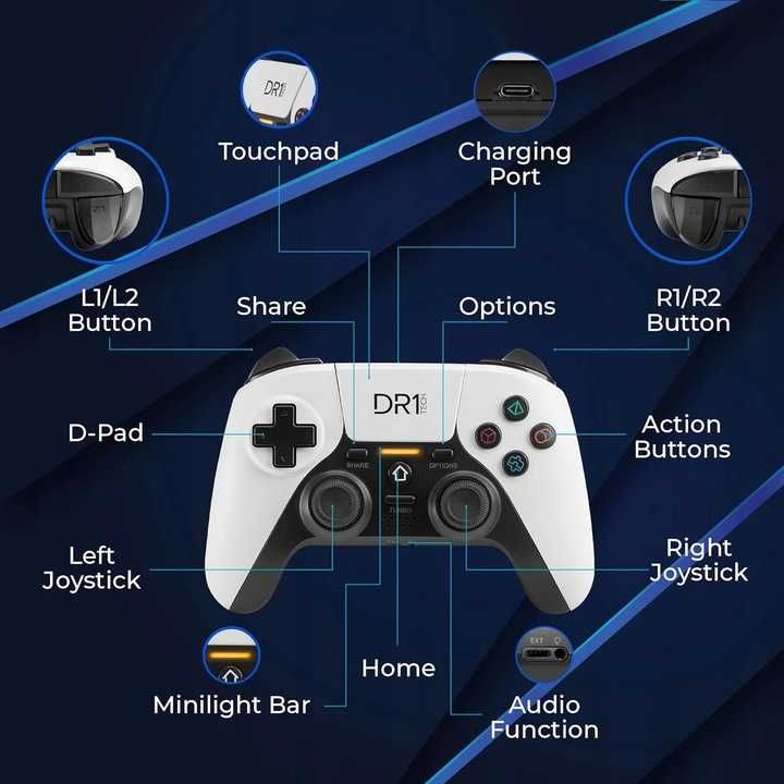 DR1TECH ShockPad II Bezprzewodowy kontroler do PS4 / PS3