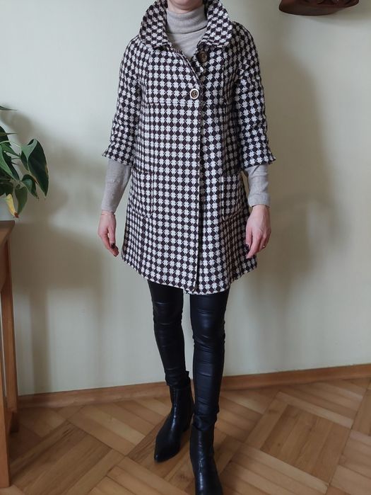 Wyjątkowy płaszcz, wełna + bawełna