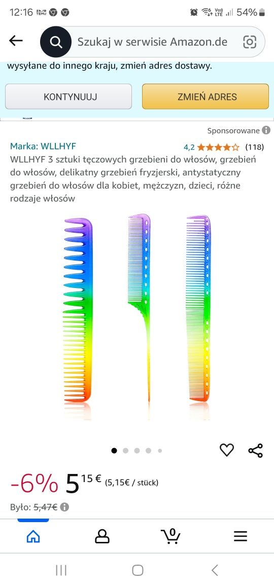 Zestaw 3 grzebieni