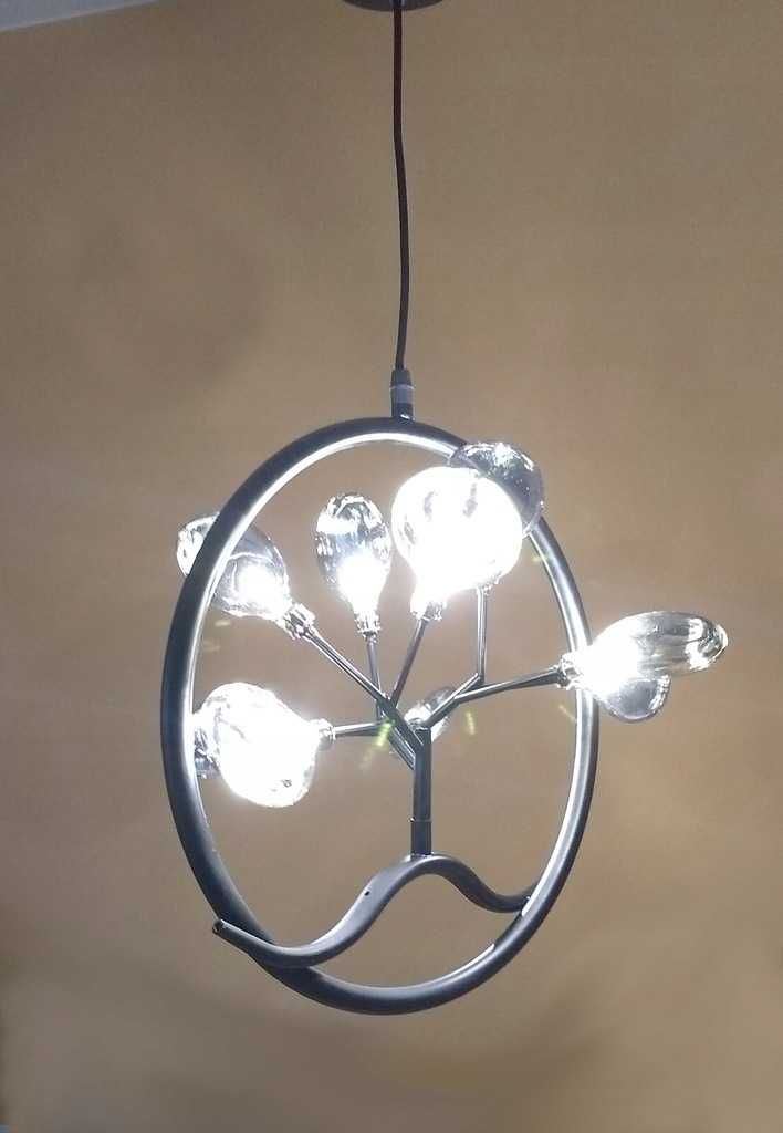 lampa wisząca led 9 x G4 czarna dekoracyjna