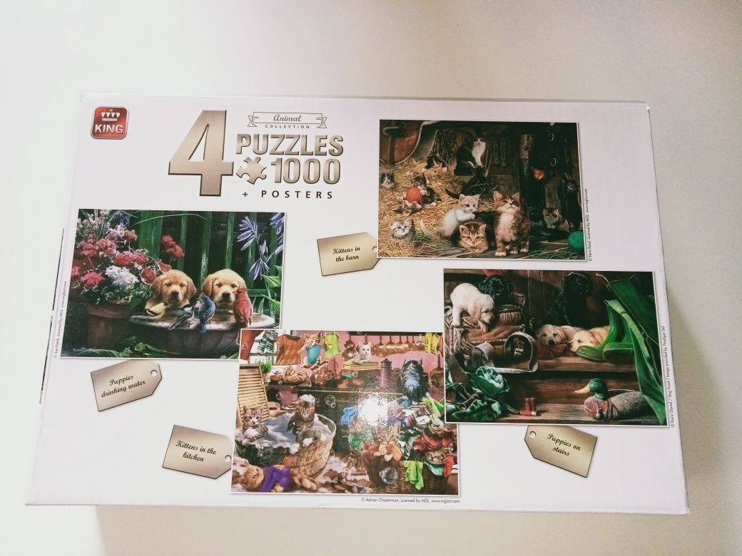 Puzzle King Animals (pieski i kotki ) Colection 4 posters 1000