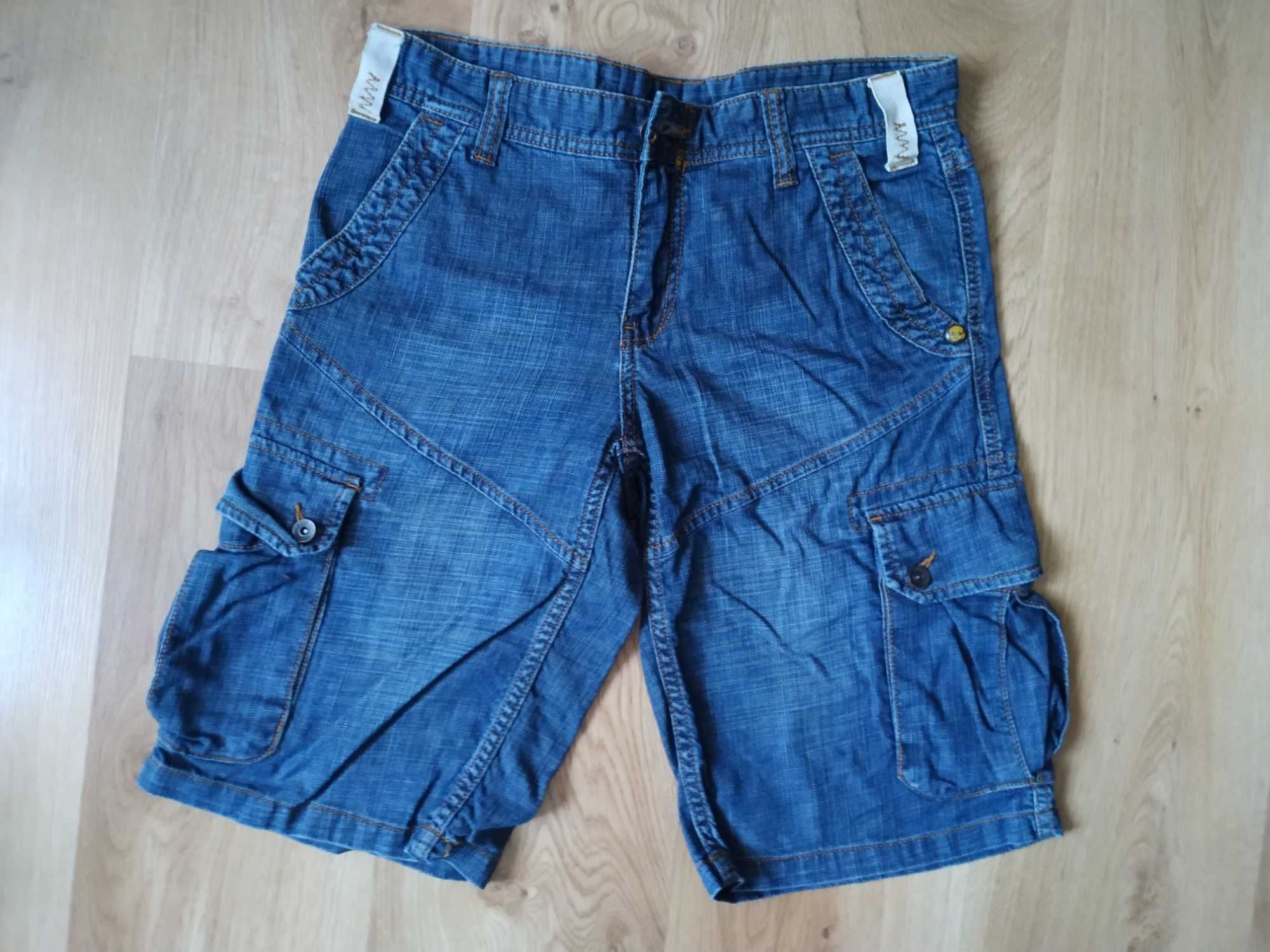 Granatowe Krótkie Spodenki Jeansowe Szorty Chłopięce Tom Tailor Size M
