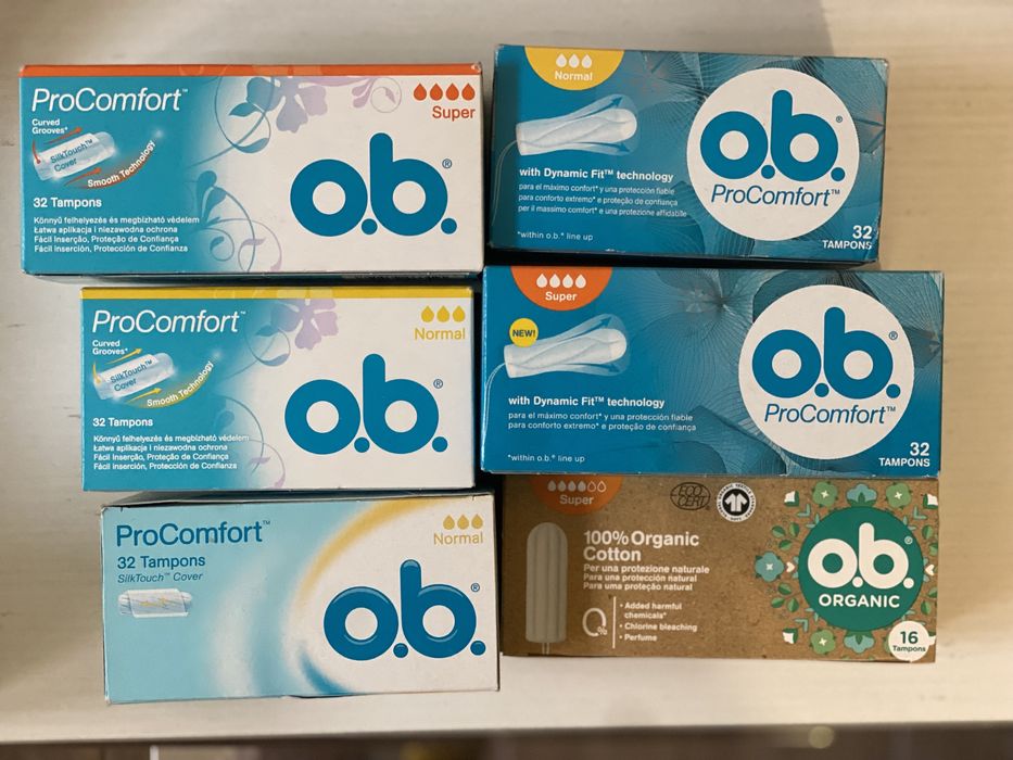 Тампони ob, o.b., средства гигиены