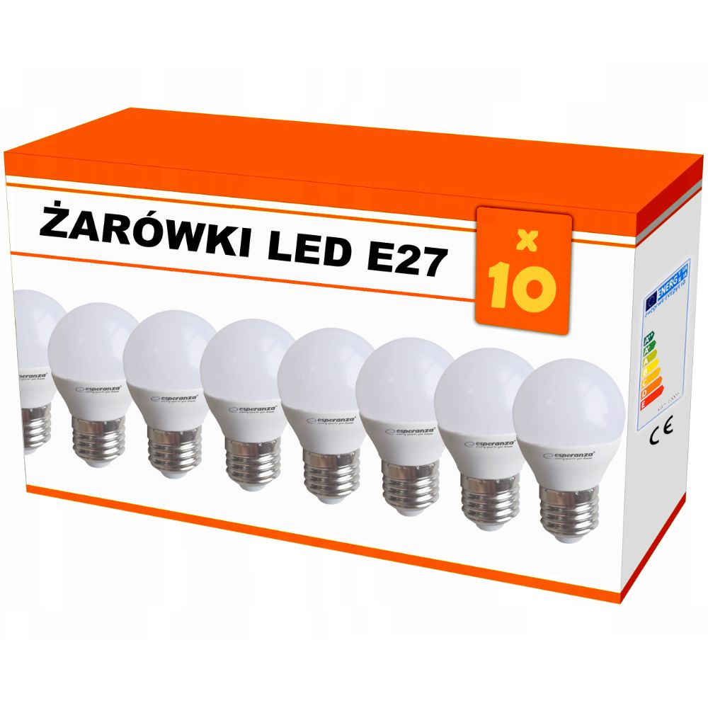 10x Żarówka LED G45 E27 5W AC230V ciepły biały - zestaw 10 sztuk