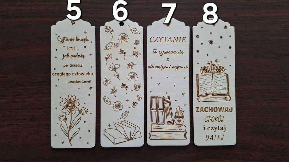 Drewniana zakładka do książki - różne wzory