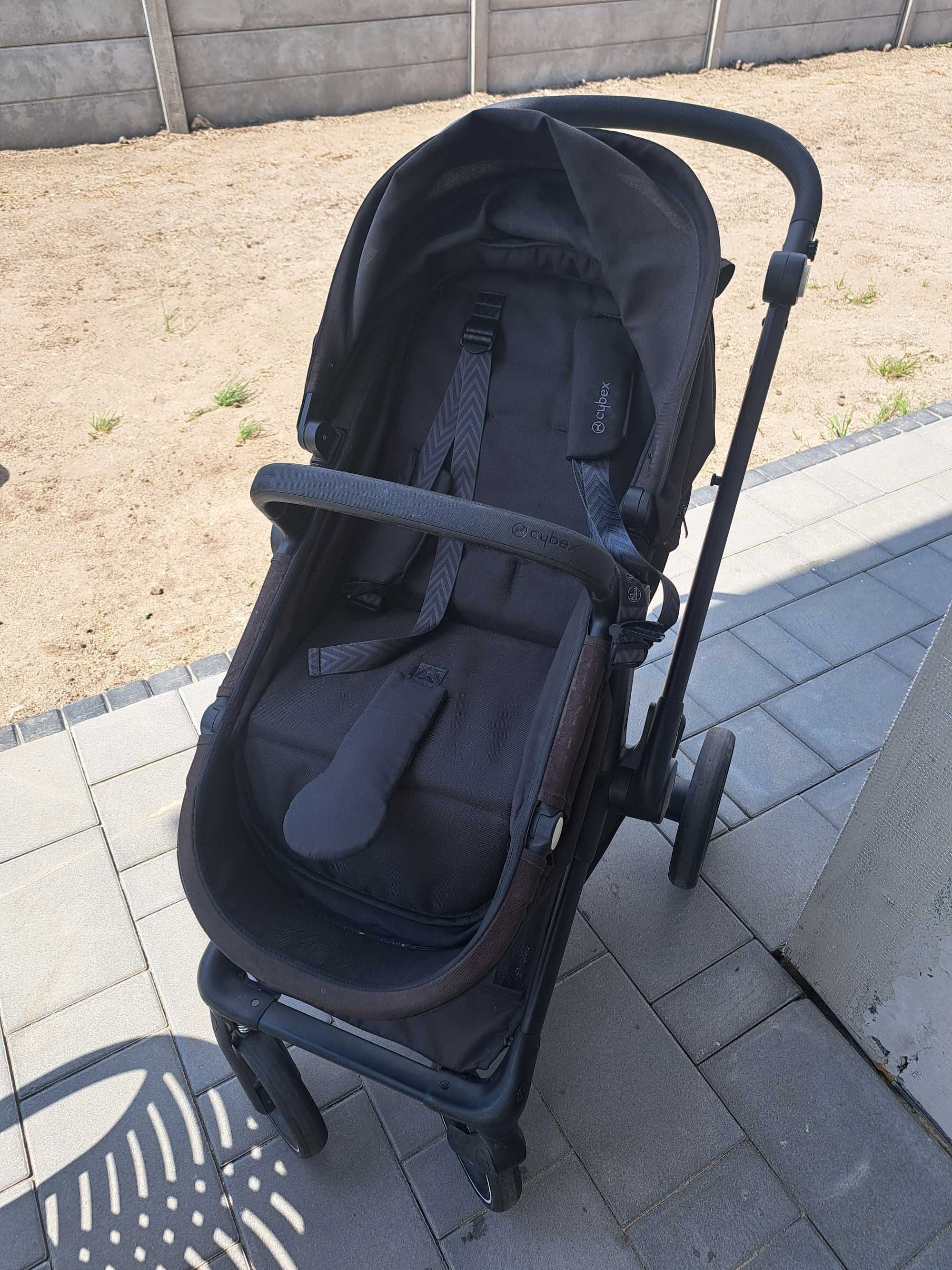 Wózek 3w1 CYBEX EOS LUX MOON BLACK Gondola ze spacerówką +Nosidełko