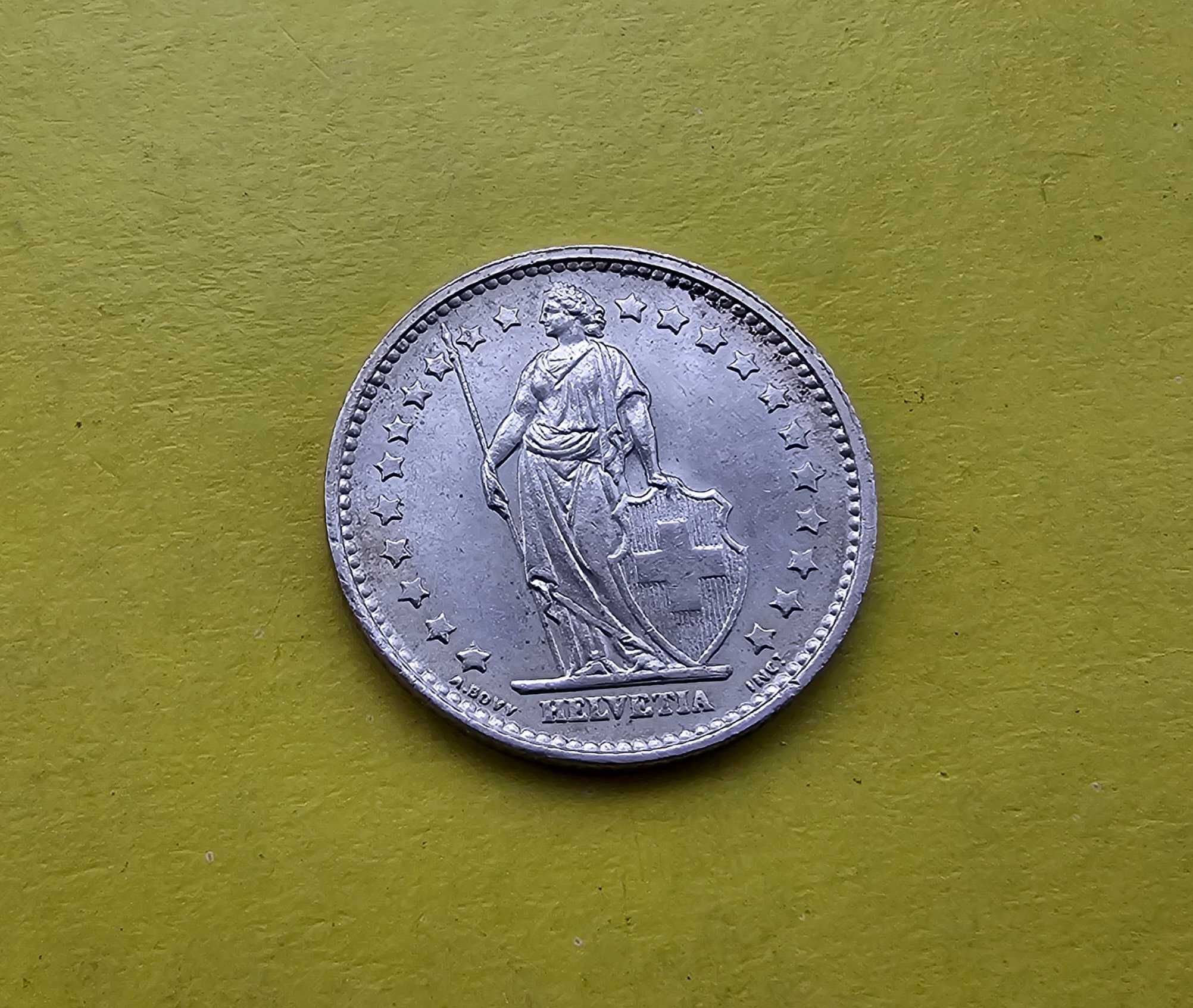 1/2 франка 1965 , Швейцарія. Срібло