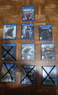 Jogos PS4, PSP, PS2 e 1 comando move com câmera e dois jogos (PS3)