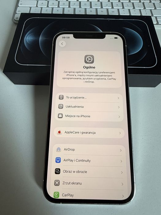 iPhone 12 Pro Max 512gb Silver Idealny Bateria 100%