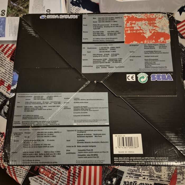 Consola Sega Saturn + Caixa + 3 jogos + comando