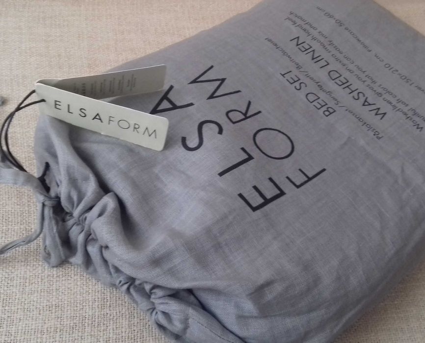 Lniana pościel "washed linien" 100% len szary