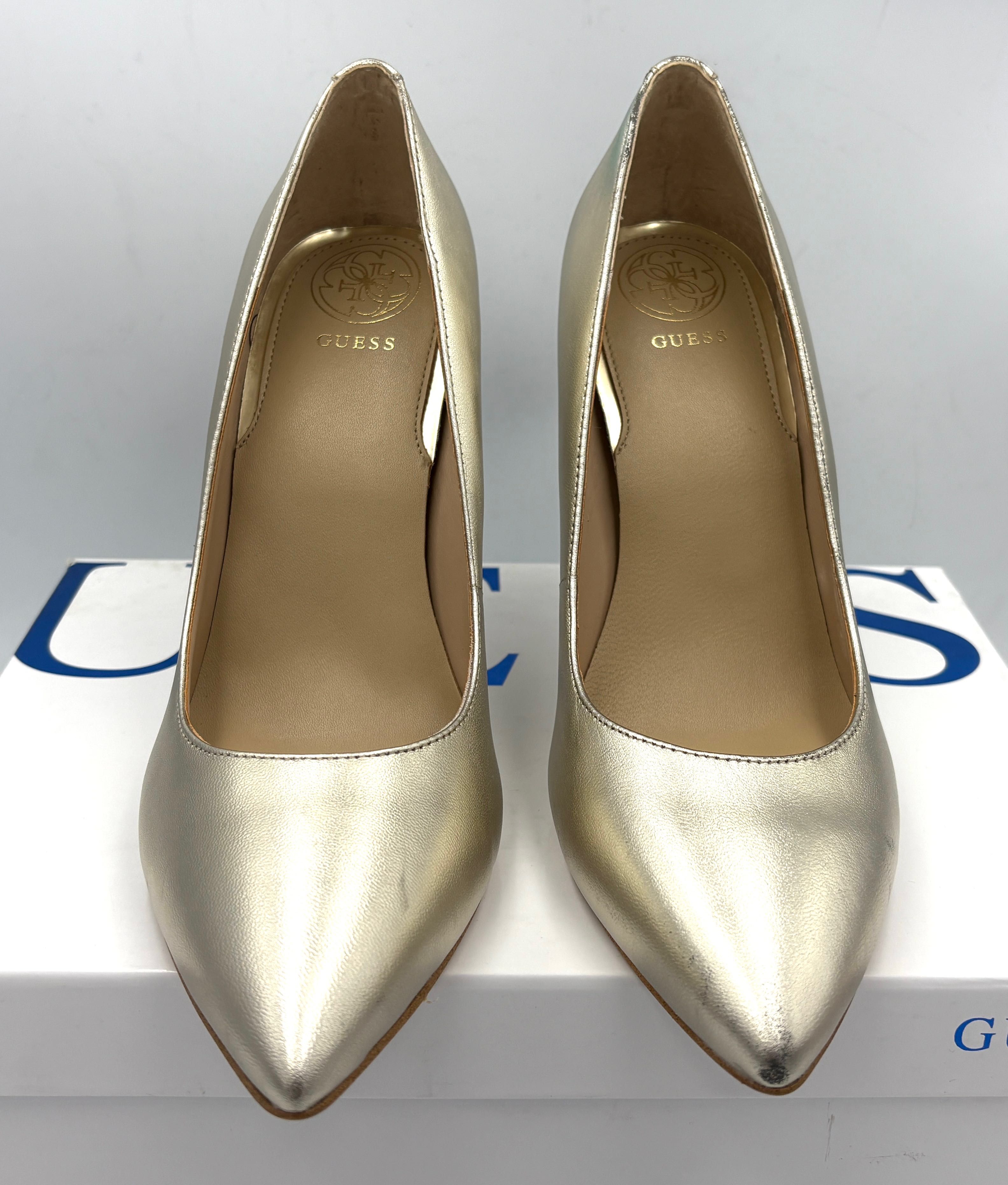 ‼️Nowe oryginalne szpilki GUESS Crew złote 38 AZ 181 buty damskie 10cm