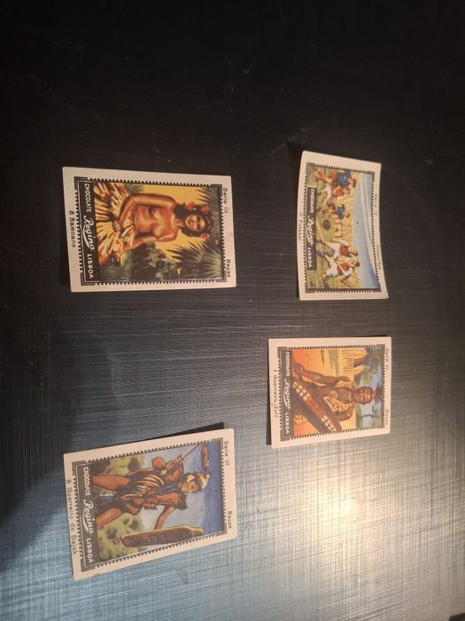4 cromos muito raros antigos chocolates regina