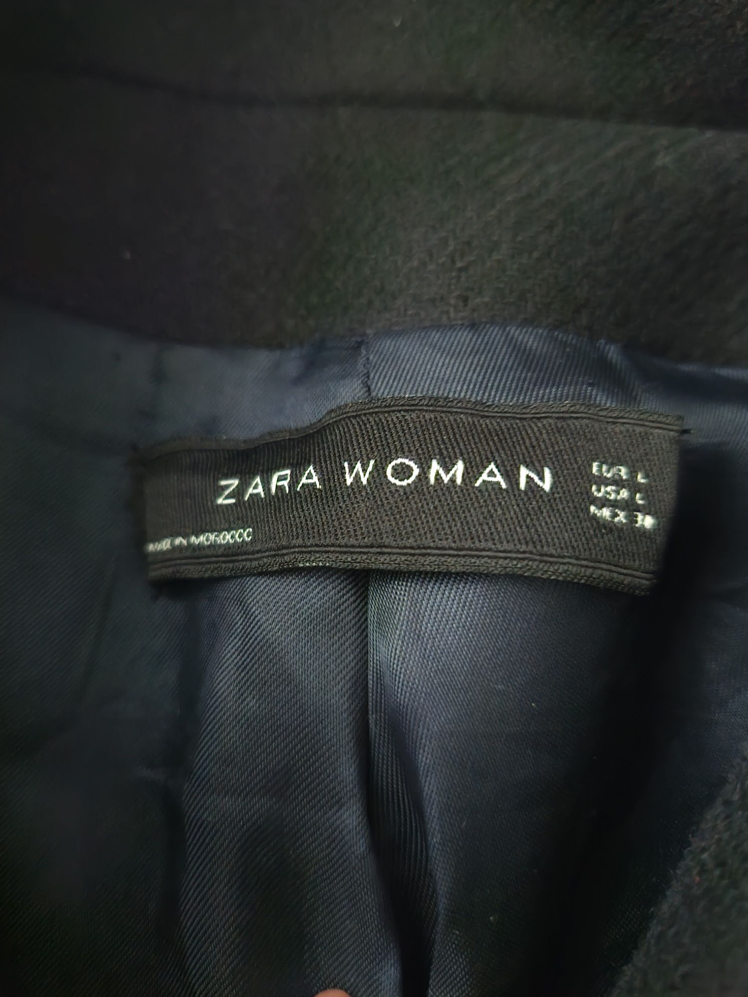 Zara płaszcz wełna M/L granat dżety ćwieki