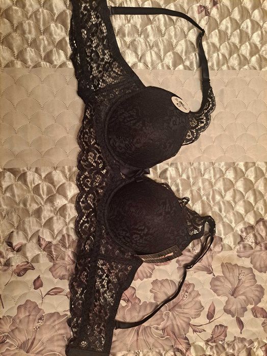 Чорний мереживний бюстгалтер 95/С