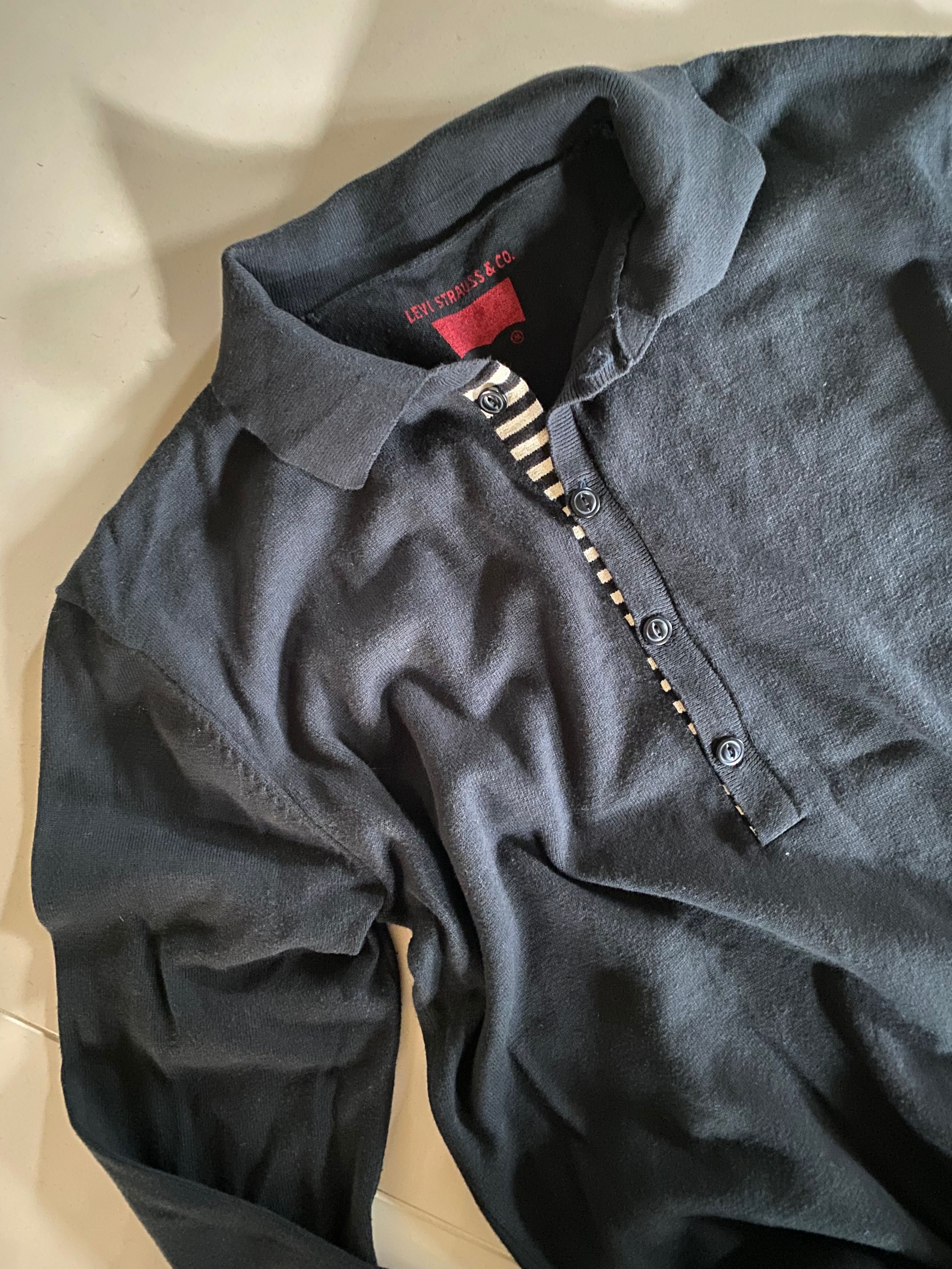 Levi’s sweter basic z kołnierzykiem i ażurowym zdobieniem M/L