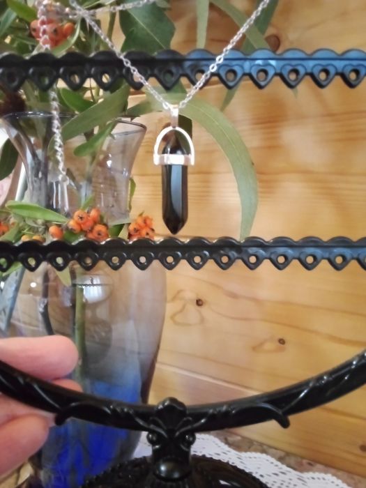 Colar Cristal Quartzo ou Obsidiana - Novos