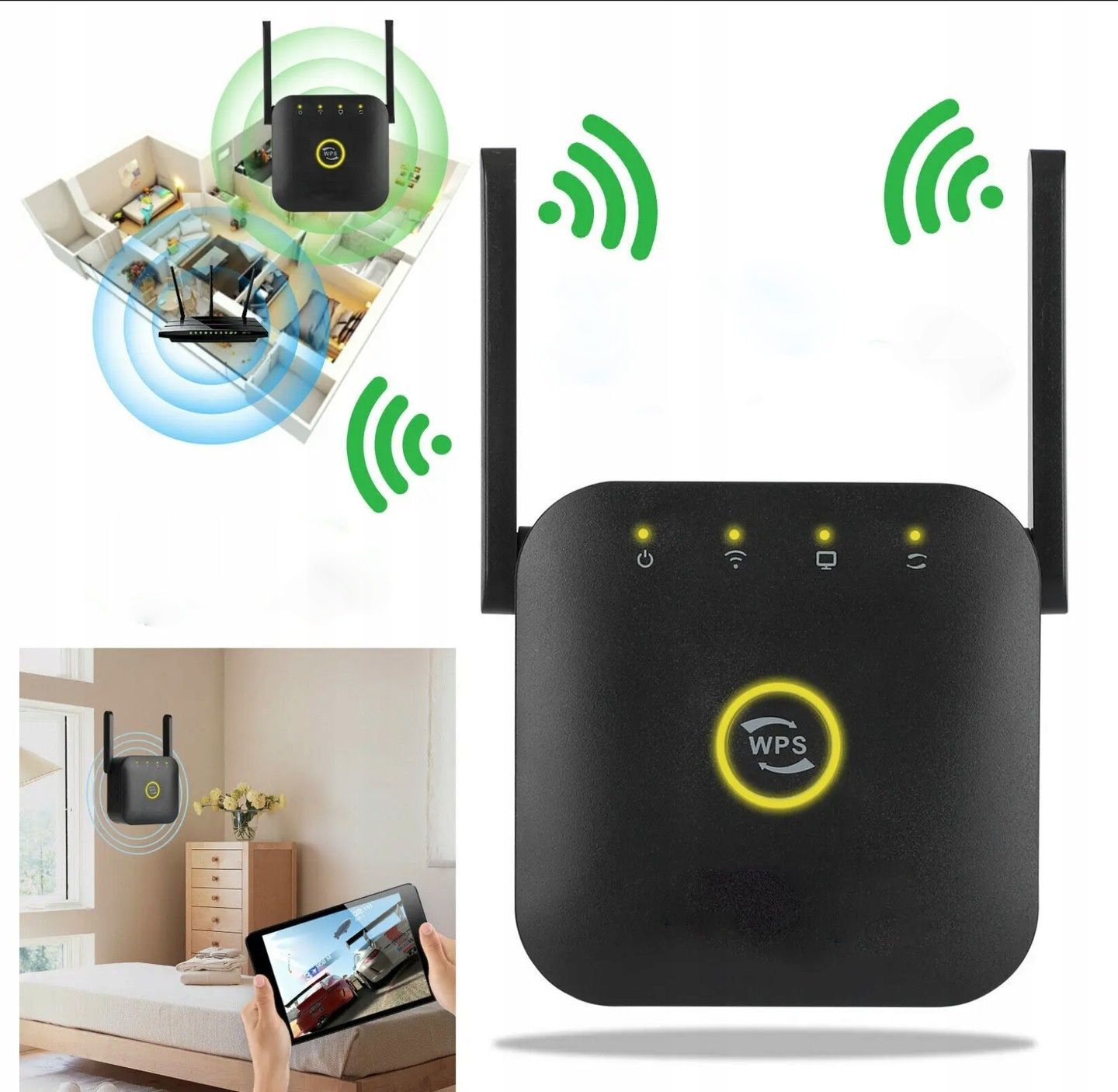 Wzmacniacz sygnału wifi wr22 300mbps 2.4ghs wps