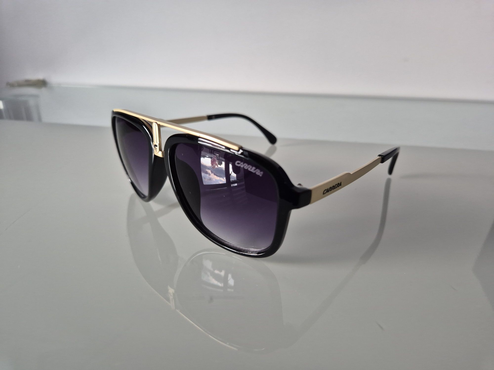 Okulary przeciwsłoneczne carrera pilotki uv aviator ray-ban złote