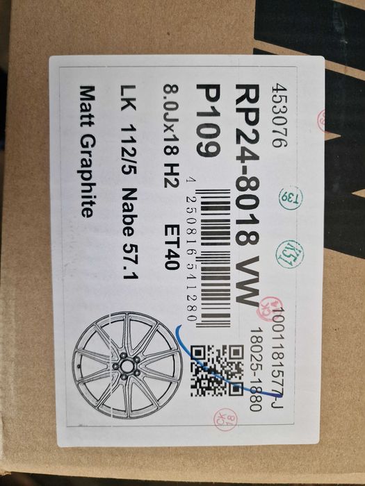 Nowe alufelgi SKODA 18" 5x112 KaroQ KodiaQ Octavia SuperB - Grafit