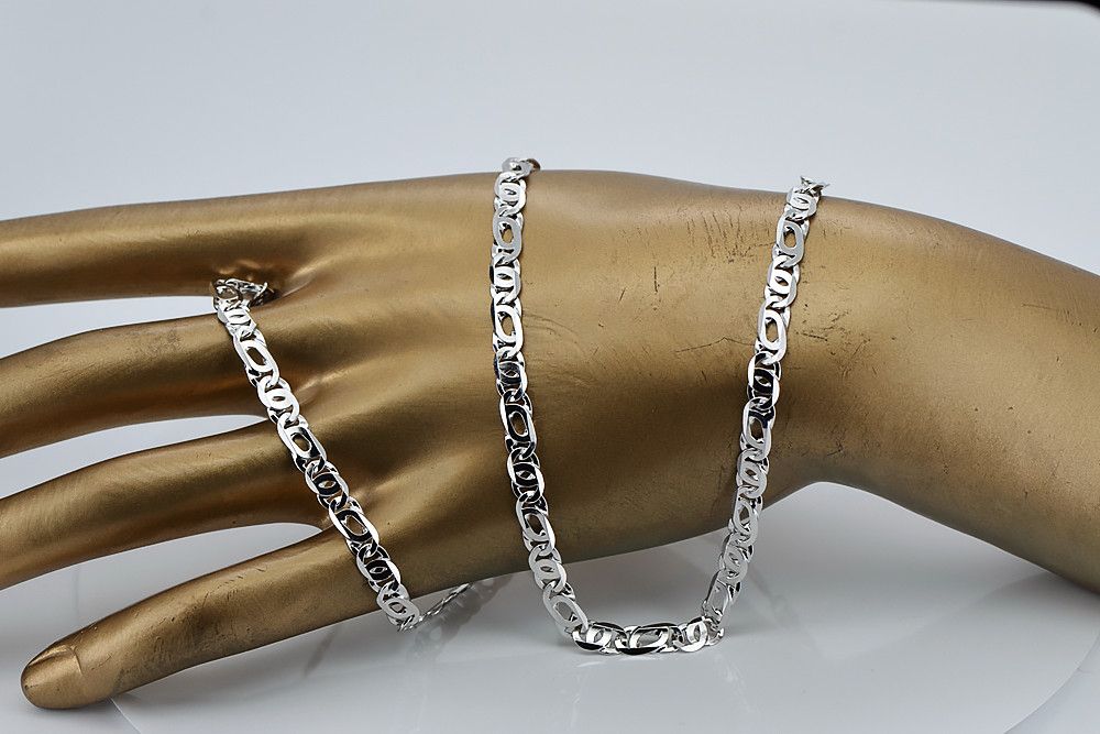 Łańcuszek z białego złota 14k 585 Tygrysie oko włoski cc021w 3,5mm Wr
