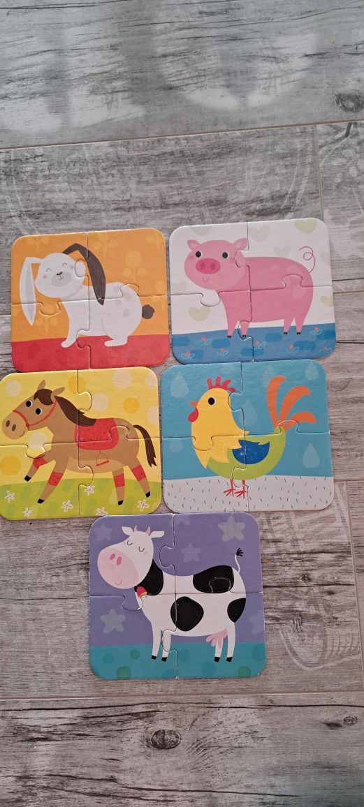 Puzzle czu czu układam robaczki zwierzątka  zestaw