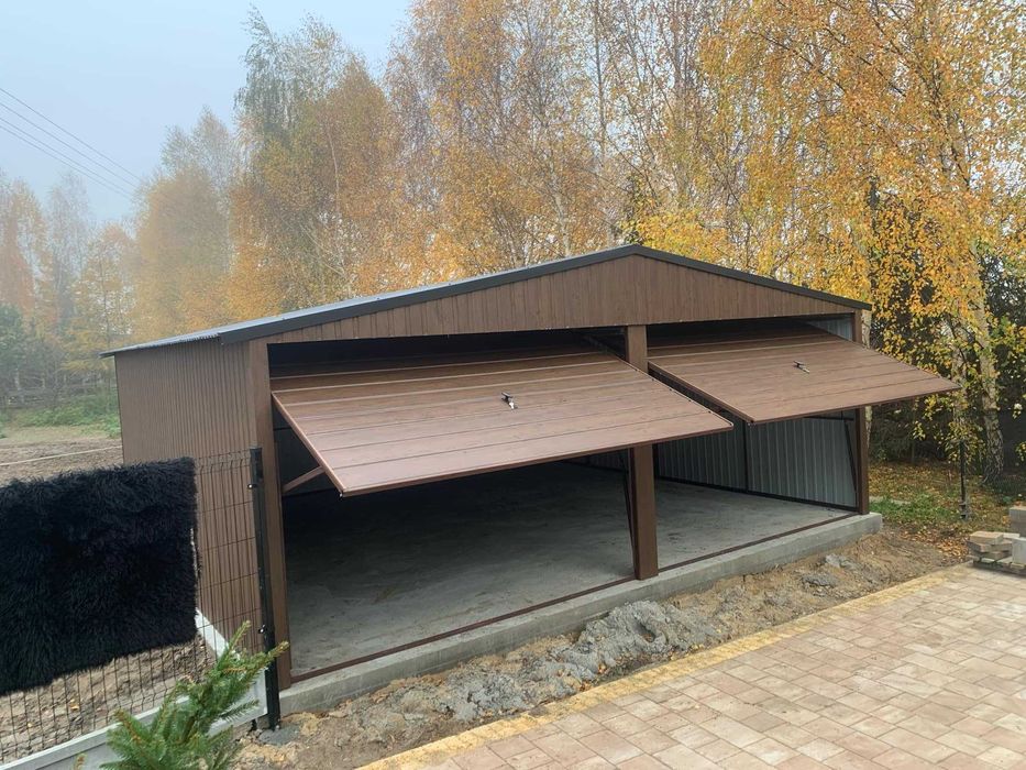 Producent garaży blaszanych, PREMIUM drewnopodobne lub w kolorze