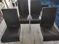 Krzesła szare używane z eko skóry