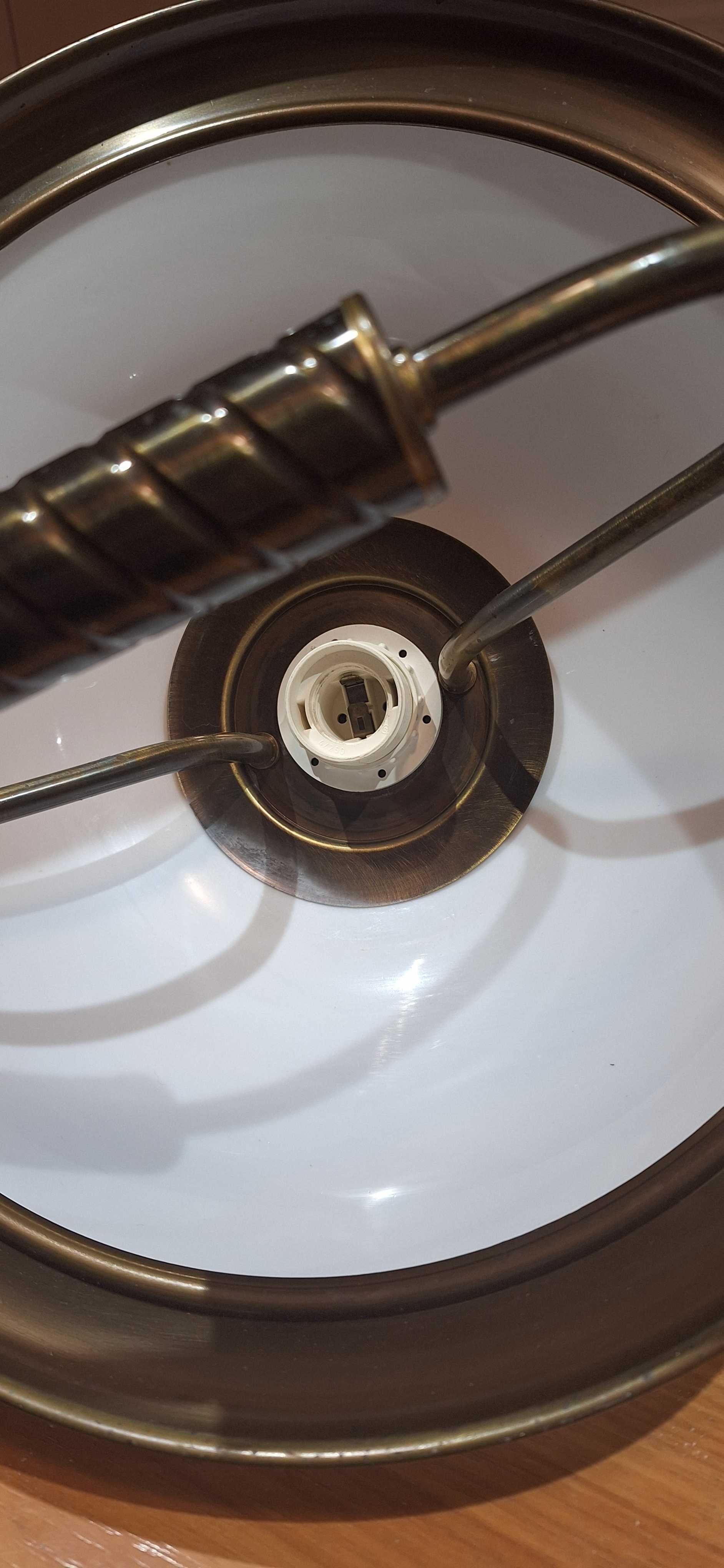 Szklana lampa wisząca, mosiądz