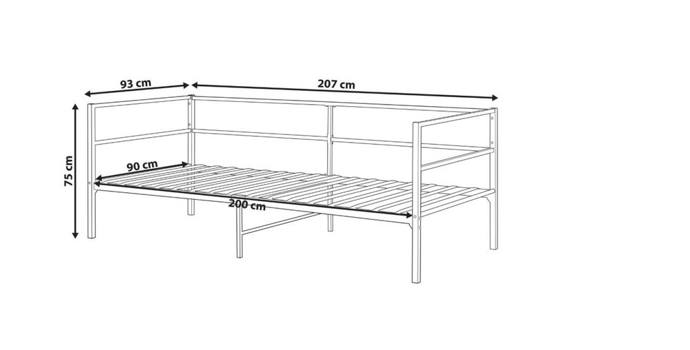 2 metalowe łóżka o wymiarach  93x207.
