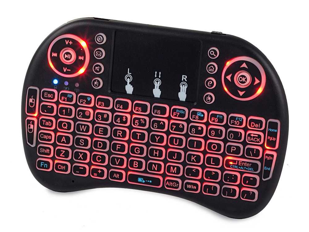 Klawiatura bezprzewodowa MINI podświetlana TV LED