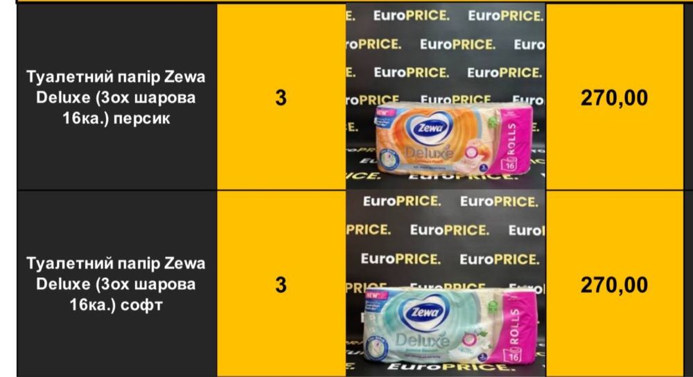 АКЦІЙНА ЦІНА ‼️ Туалетний папір Zewa Deluxe. Швидка Доставка