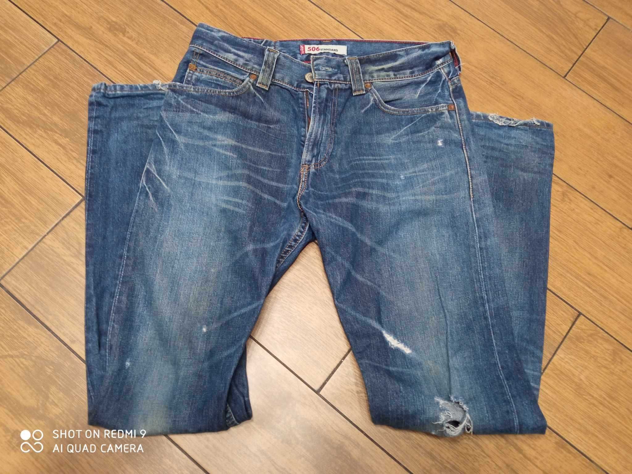 Spodnie męskie jeansy Levis Levi's 506 31X34 W31 L34 przetarcia