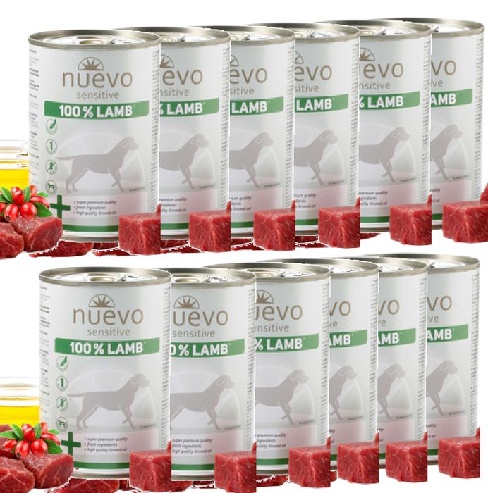 Karma Dla Psa Bezzbożowa Nuevo Sensitive lamb 12szt po 400g